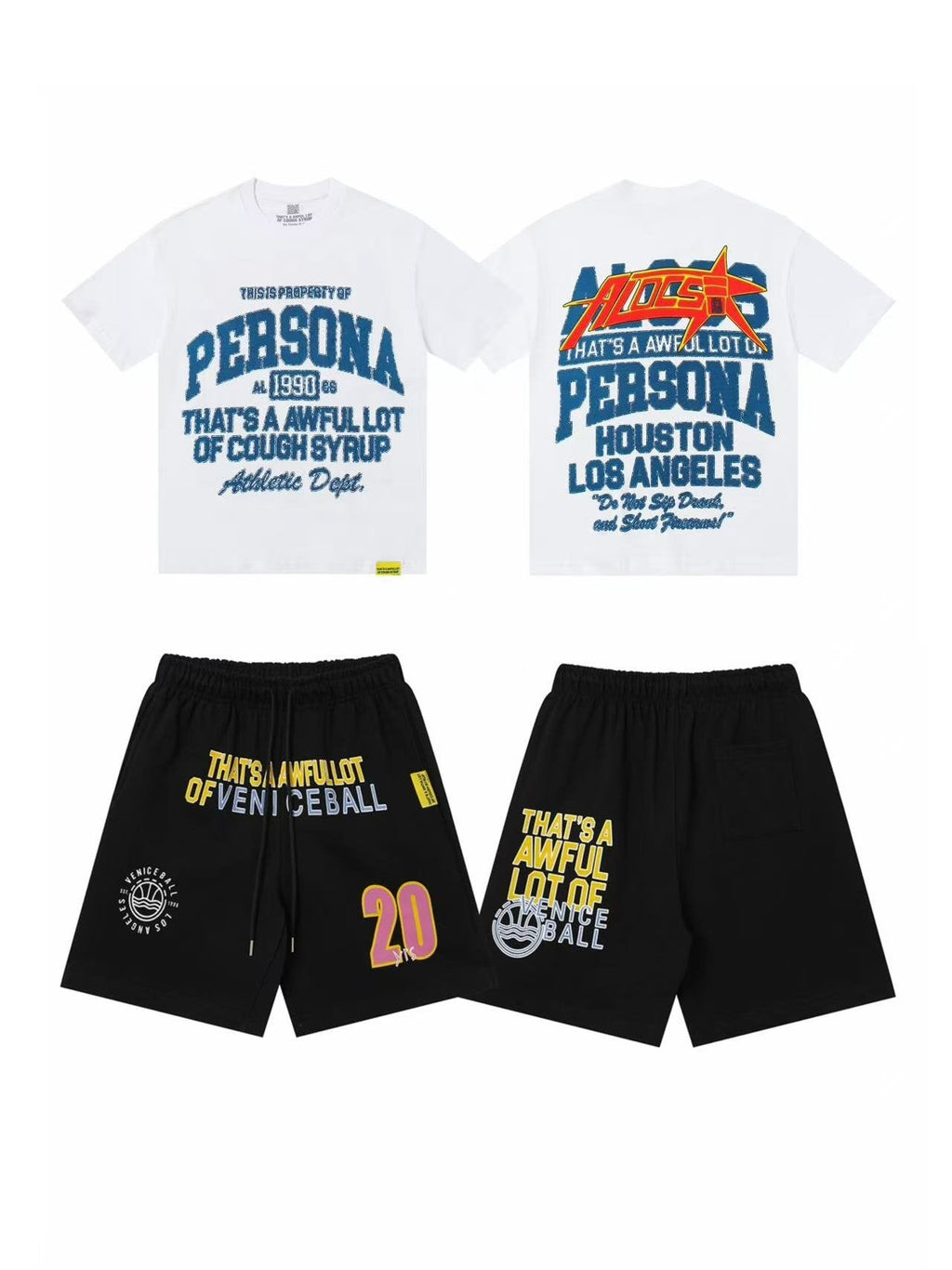 THAT'S A AWFUL LOT OF COUGH SYRUP Persona Houston Short-Sleeve Set