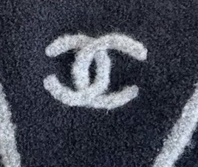Chanel Black Ivory Trim Triangular Scarf