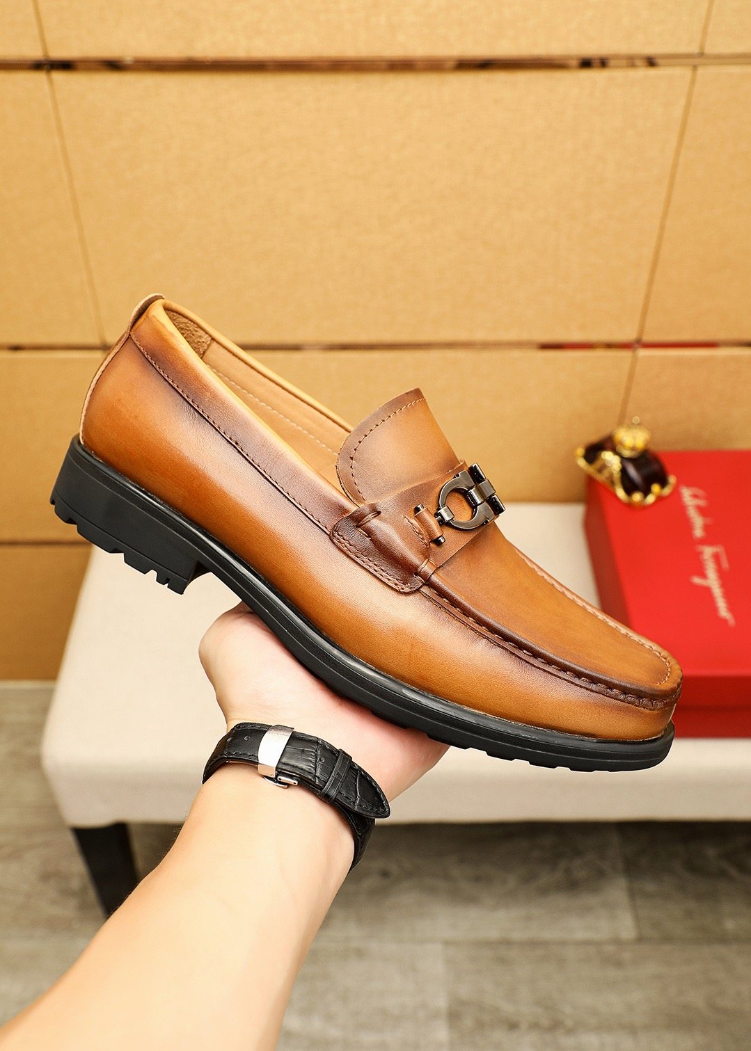 Ferragamo Leather Bit Loafers